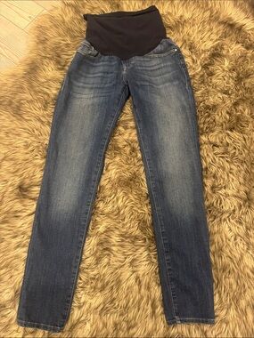 Mavi Dark Blue Skinny Maternity Jeans with Black Panel